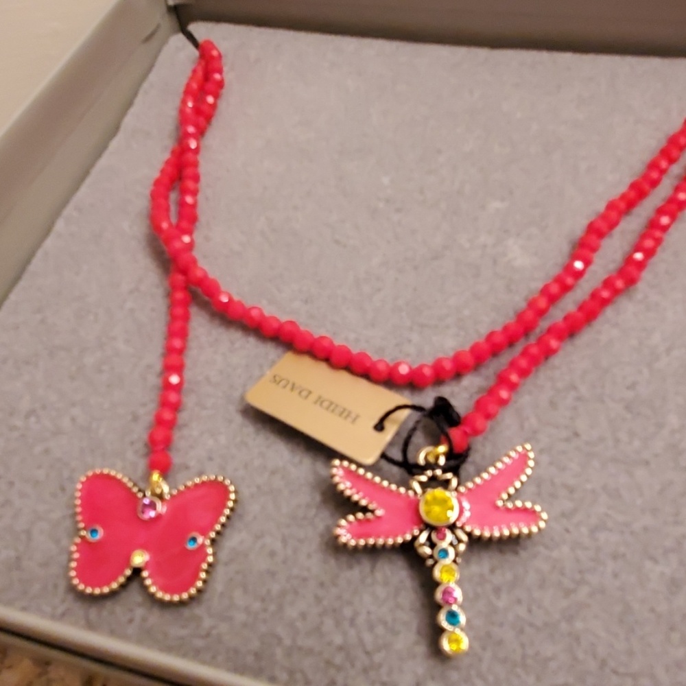 🦋 Butterfly Firefly Beaded Lariat Necklace 🦋